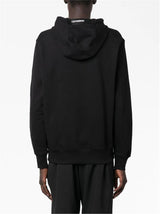 LENS-DETAIL HOODED COTTON JUMPER