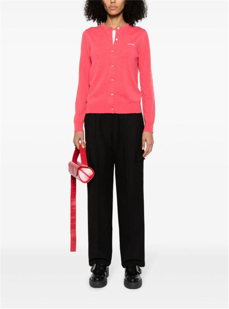 LOGO-EMBROIDERED CASHMERE CARDIGAN