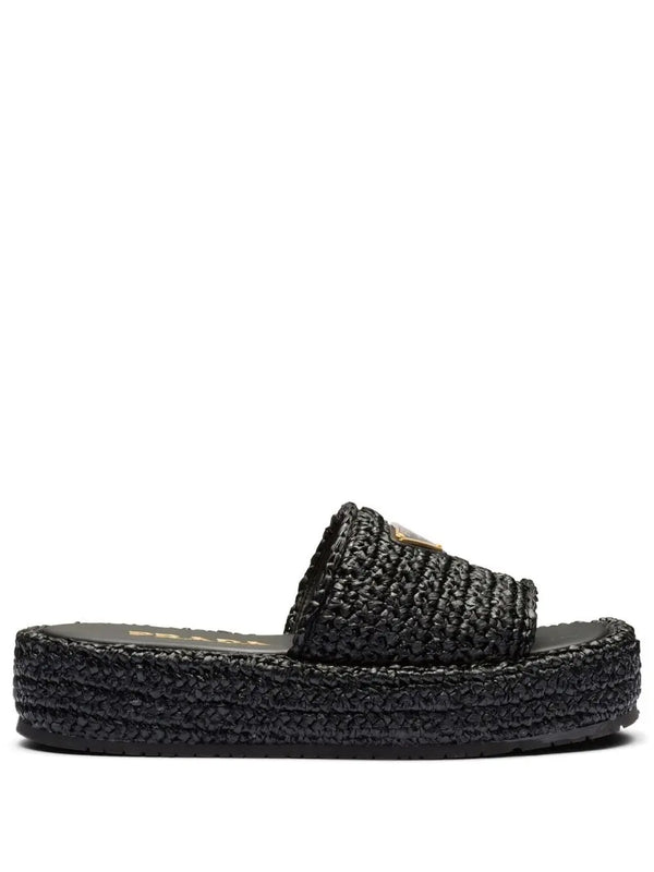 WOVEN FLATFORM SANDALS