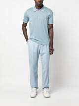 LA GRECA POINTELLE-KNIT POLO SHIRT