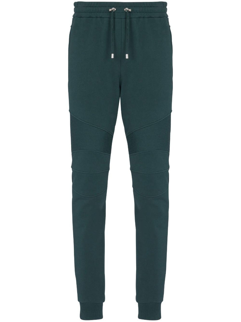 RIBBED-DETAIL DRAWSTRING TRACK PANTS