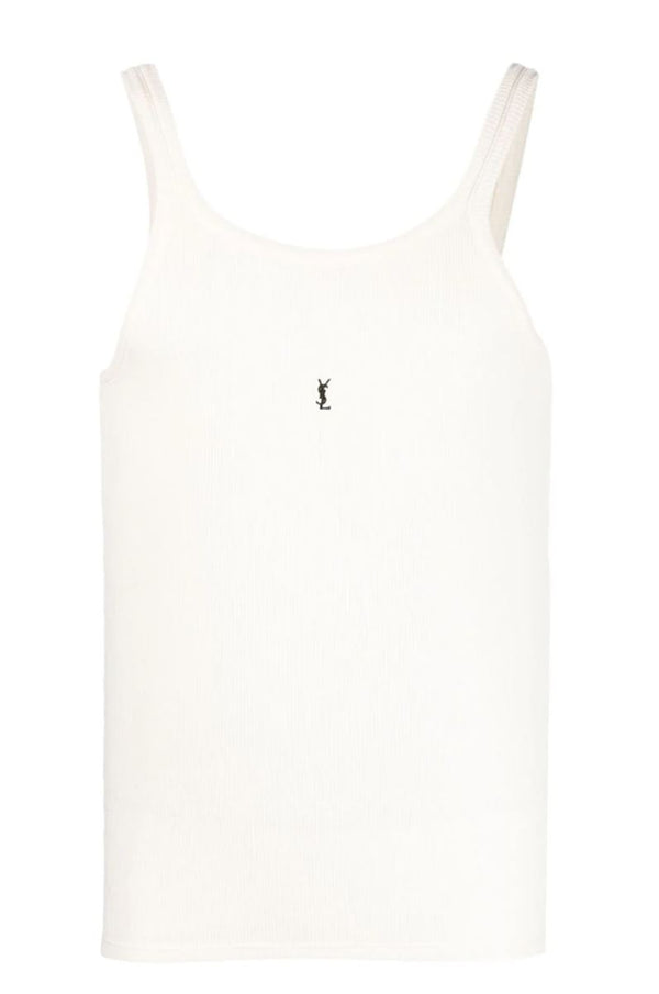 LOGO-EMBROIDERED RIBBED TANK TOP