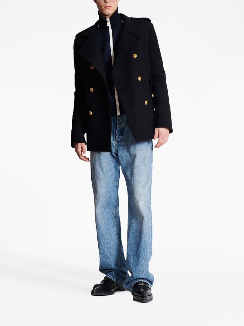 DOUBLE-BREASTED WOOL PEACOAT