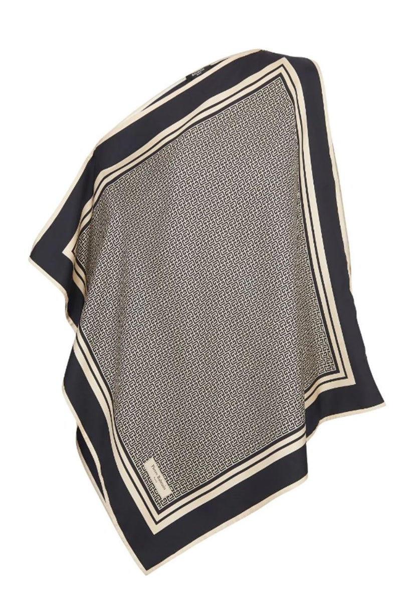 ASYMMETRIC MONOGRAM SILK TOP