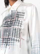RHINESTONE-EMBELLISHED SILK SHIRT