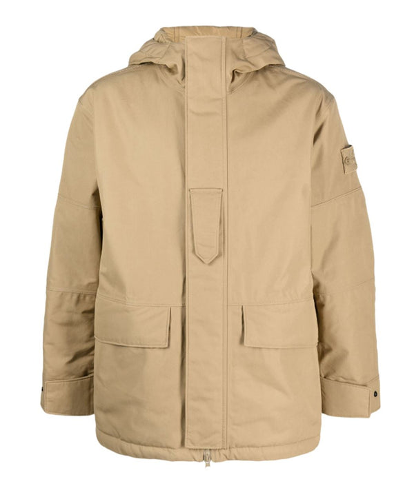 GARMENT-DYED COTTON HOODED JACKET