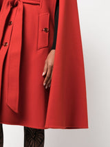 CAPE-DETAIL TRENCH COAT