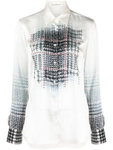 RHINESTONE-EMBELLISHED SILK SHIRT