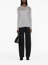 CORDED-LACE CASHMERE KNITTED TOP
