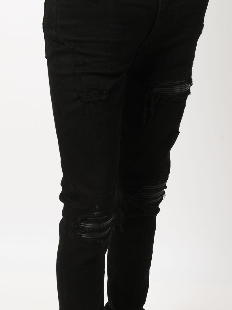 DISTRESSED-FINISH RIPPED SKINNY JEANS