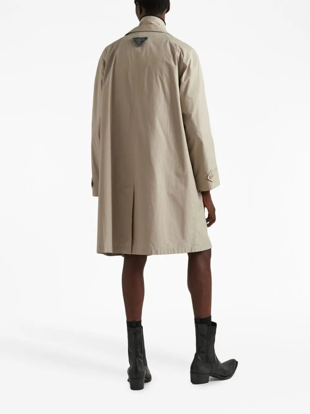 SINGLE-BREASTED COTTON OVERCOAT PRADA