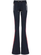 STRIPE-DETAIL FLARED TROUSERS