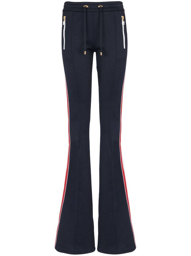 STRIPE-DETAIL FLARED TROUSERS