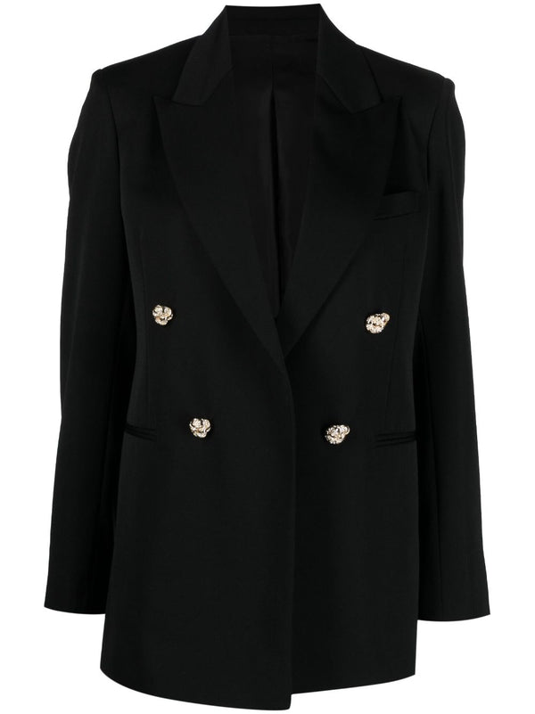 JEWEL-BUTTONS OPEN-FRONT BLAZER