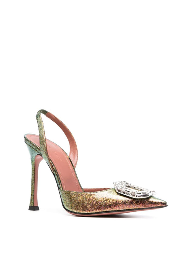 CAMELIA SLING 90MM CRYSTAL-EMBELLISHED PUMPS