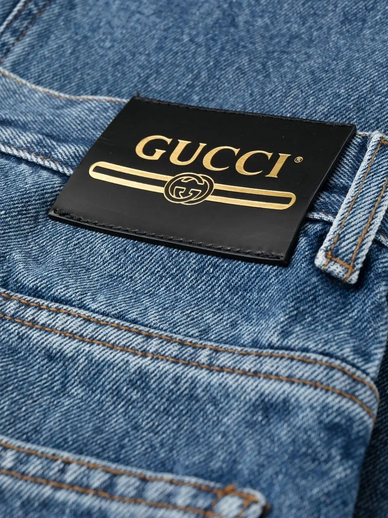 GG-TRIM STRAIGHT-LEG JEANS