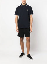 COMPASS-PATCH TIPPED POLO SHIRT