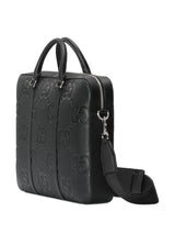 DEBOSSED-LOGO LAPTOP BAG