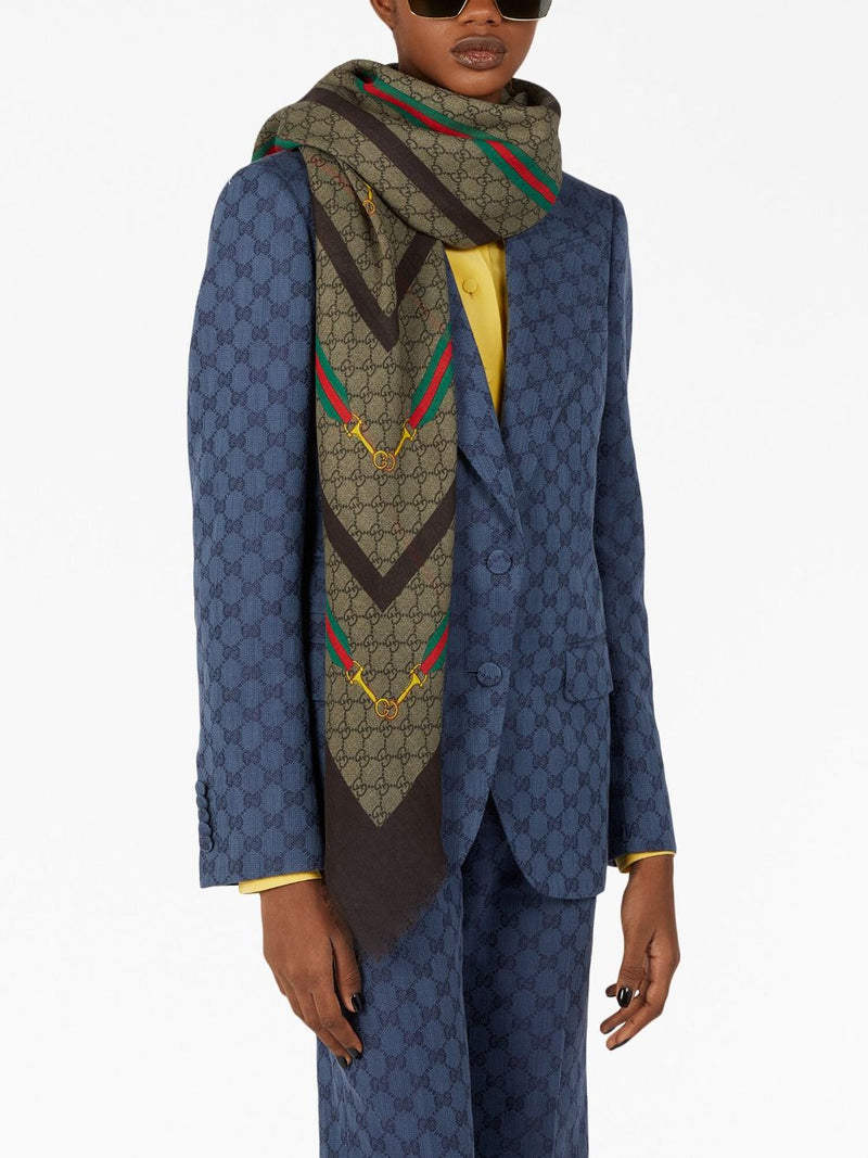 GG SQUARE-SHAPED SILK SCARF