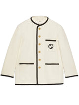 LOGO-EMBROIDERED TWEED JACKET