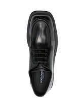 SQUARE-TOE LEATHER DERBY SHOES