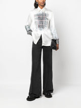 RHINESTONE-EMBELLISHED SILK SHIRT