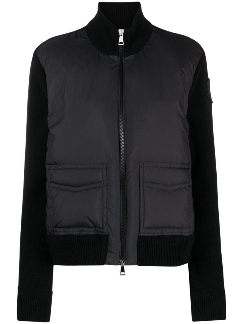 KNITTED-PANEL PADDED JACKET