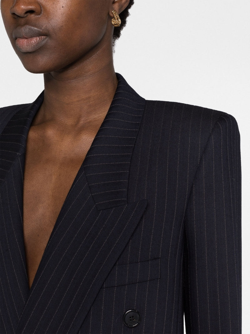 PINSTRIPE DOUBLE-BREASTED BLAZER