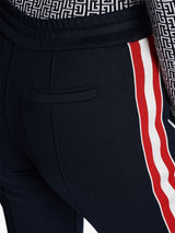 STRIPE-DETAIL FLARED TROUSERS