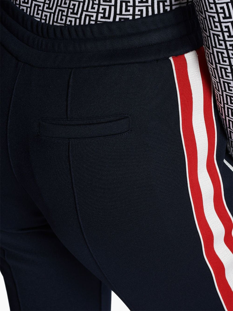 STRIPE-DETAIL FLARED TROUSERS
