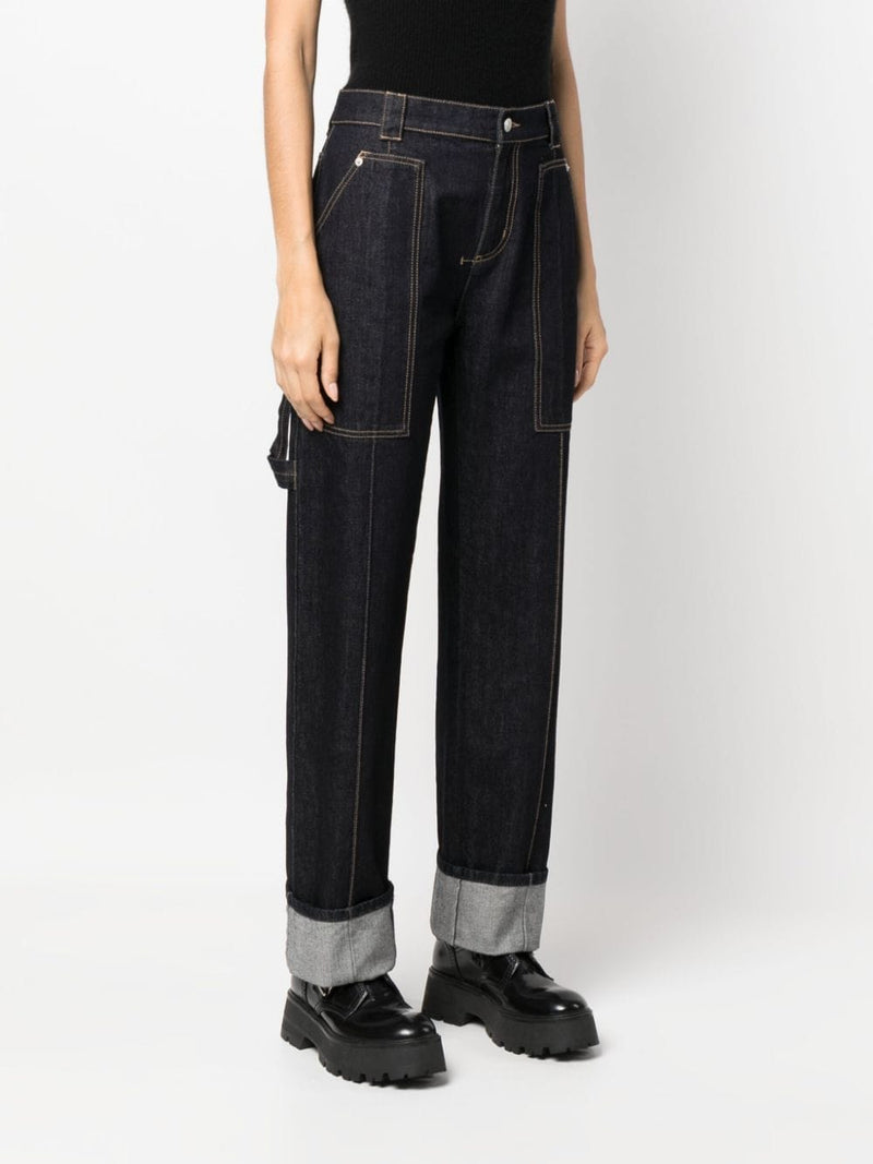 TURN-UP STRAIGHT-LEG JEANS