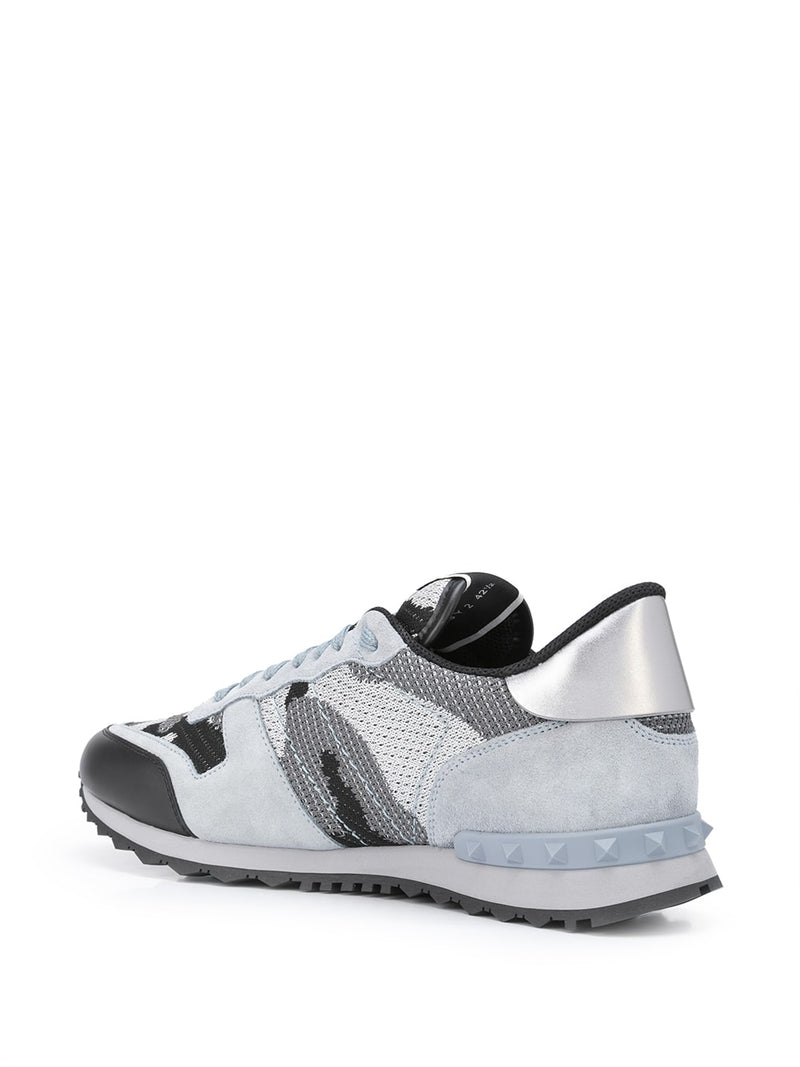 ROCKSTUD-EMBELLISHMENT LACE-UP SNEAKERS