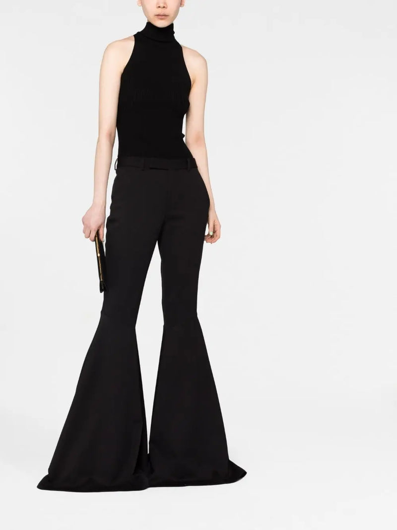 HIGH-WAISTED FLARED TROUSERS
