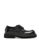 SQUARE-TOE LEATHER DERBY SHOES