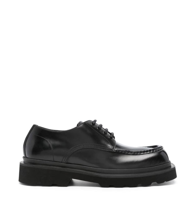 SQUARE-TOE LEATHER DERBY SHOES