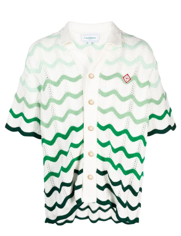 GRADIENT WAVE CROCHET SHIRT