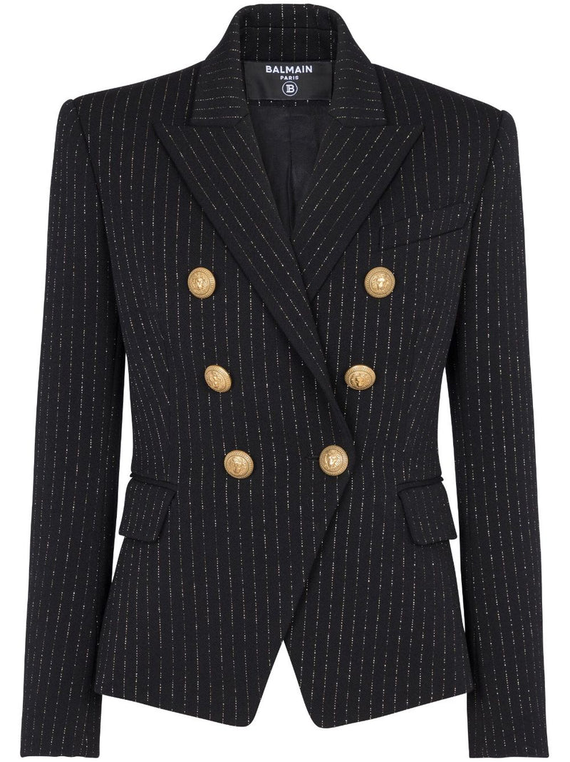 LUREX-DETAIL DOUBLE-BREASTED BLAZER