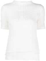 FLORAL-LACE SHORT-SLEEVE JUMPER