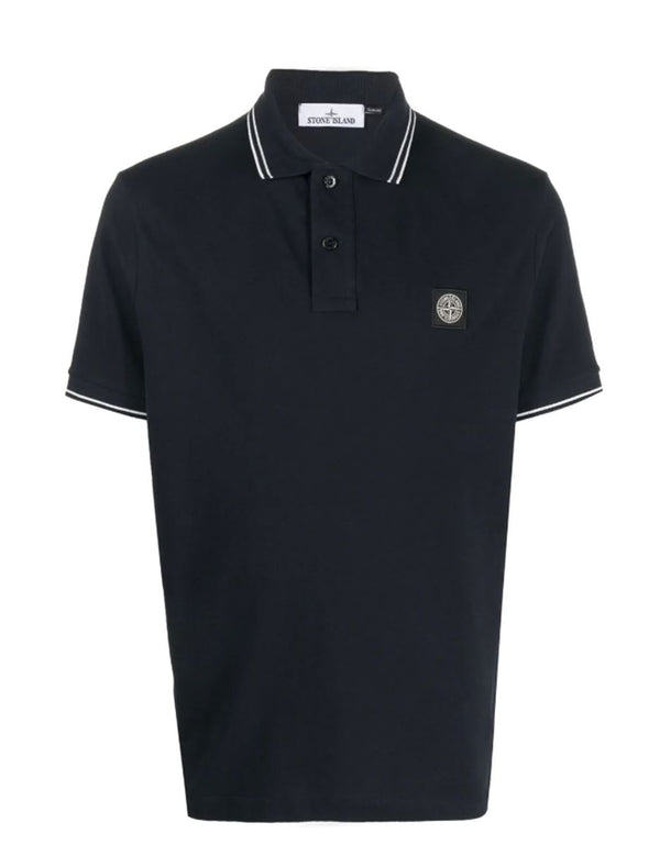 COMPASS-PATCH TIPPED POLO SHIRT
