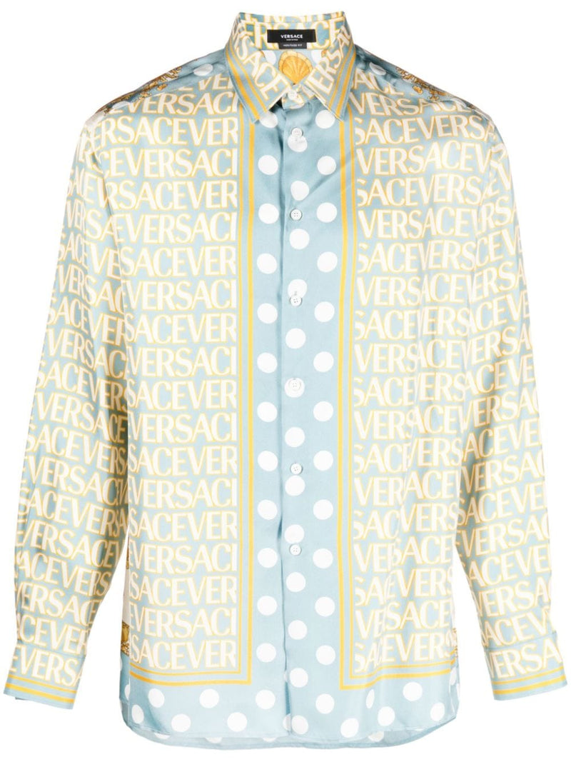 VERSACE ALLOVER-PRINT SILK SHIRT