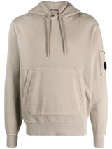 DIAGONAL LENS-DETAIL FLEECE HOODIE
