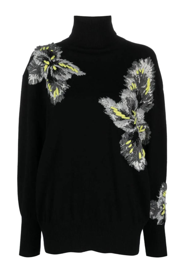 PATTERNED INTARSIA-KNIT CASHMERE-BLEND JUMPER