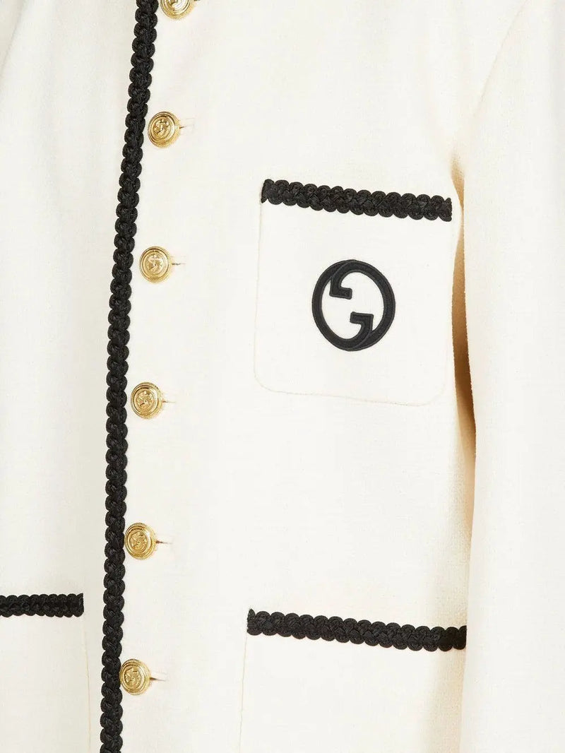 LOGO-EMBROIDERED TWEED JACKET