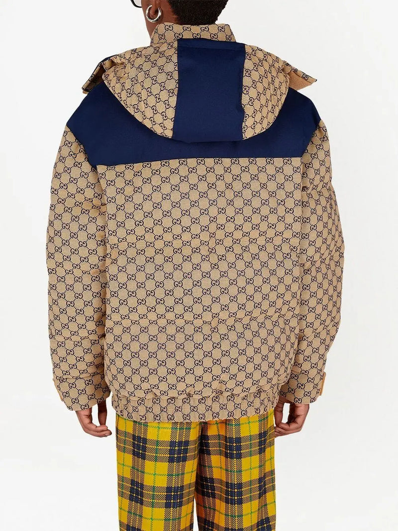 ALL-OVER LOGO PRINT PUFFER COAT