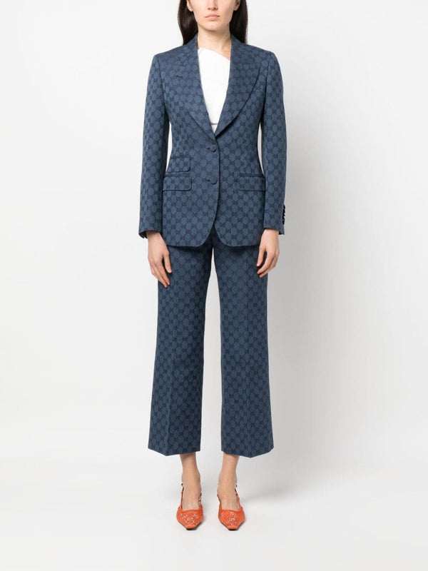 GG LOGO-JACQUARD SINGLE-BREAST BLAZER