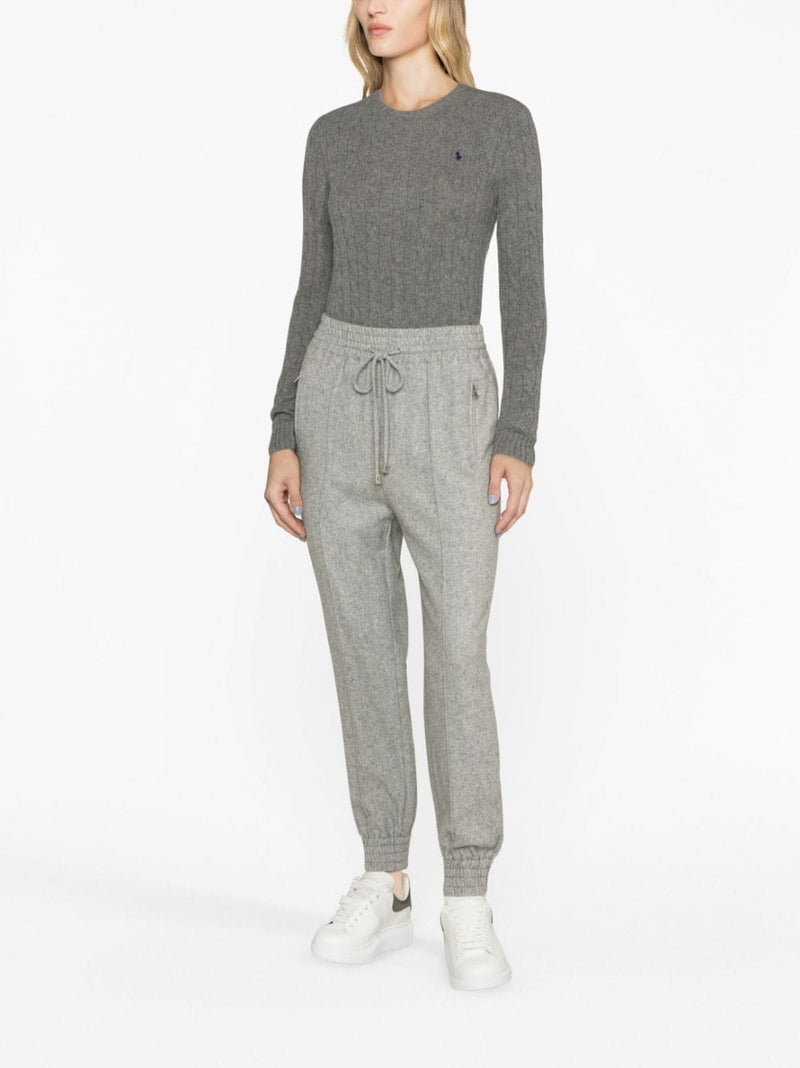 HIGH-WAIST TAPERED TRACK TROUSERS