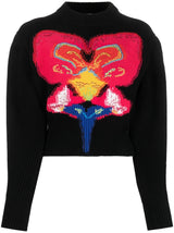 ORCHID-INTARSIA WOOL JUMPER