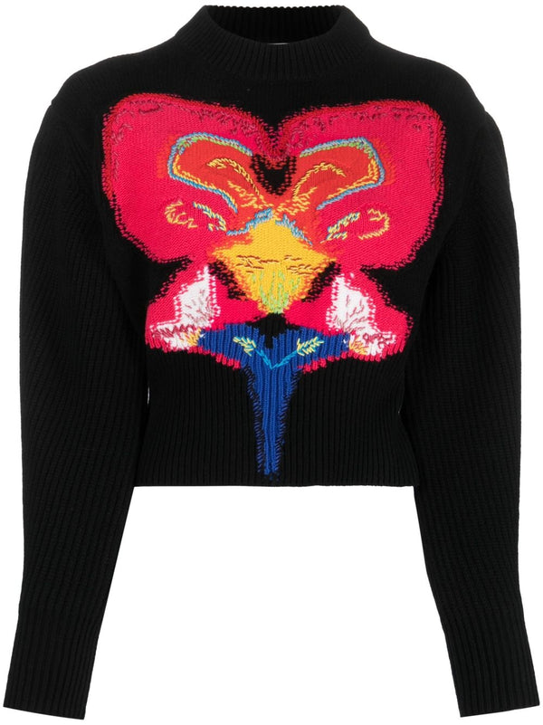 ORCHID-INTARSIA WOOL JUMPER