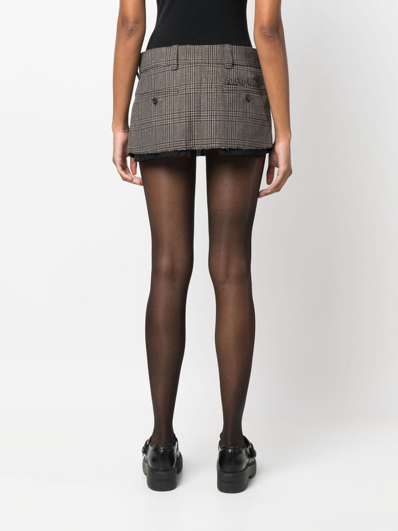 PRINCE OF WALES VIRGIN WOOL MINISKIRT