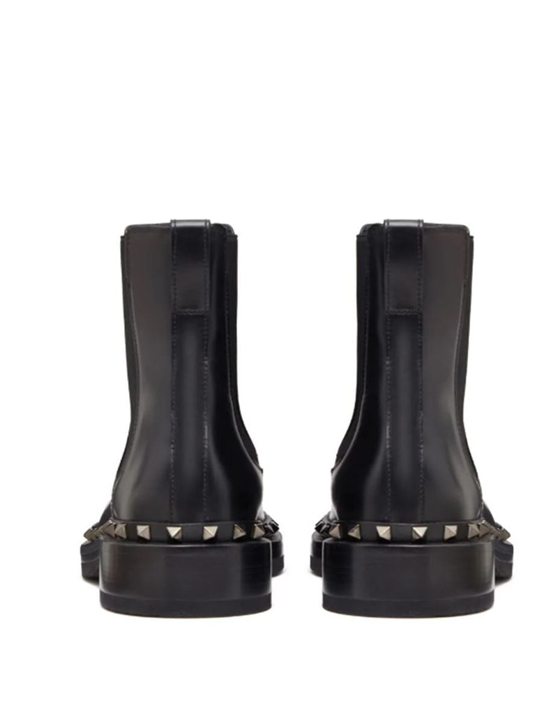 M-WAY ROCKSTUD LEATHER ANKLE BOOTS